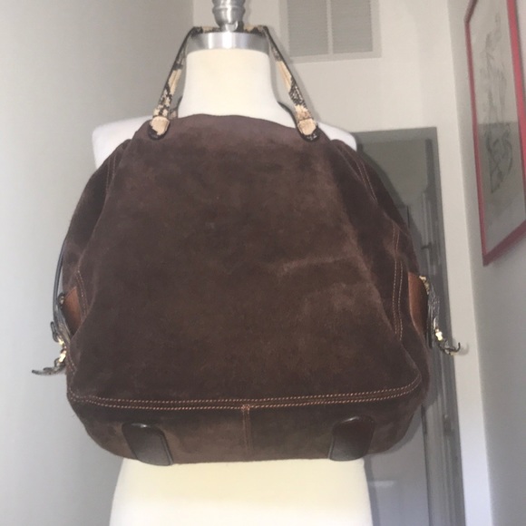 Ellen Tracy Genuine Suede Leather Bag w/ snake  - Picture 4 of 8